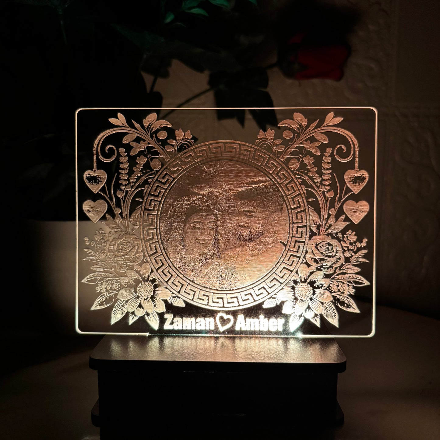 P2- Flower Frame 3D Customized Picture Illusion Lamp