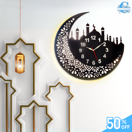 Moon & Mosque Ismalic Wall Clock