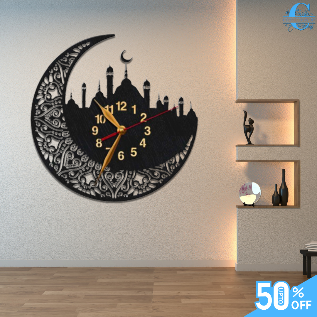 Moon & Mosque Ismalic Wall Clock