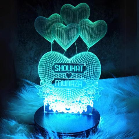 030 -5 Heart Customised Illusion Lamp