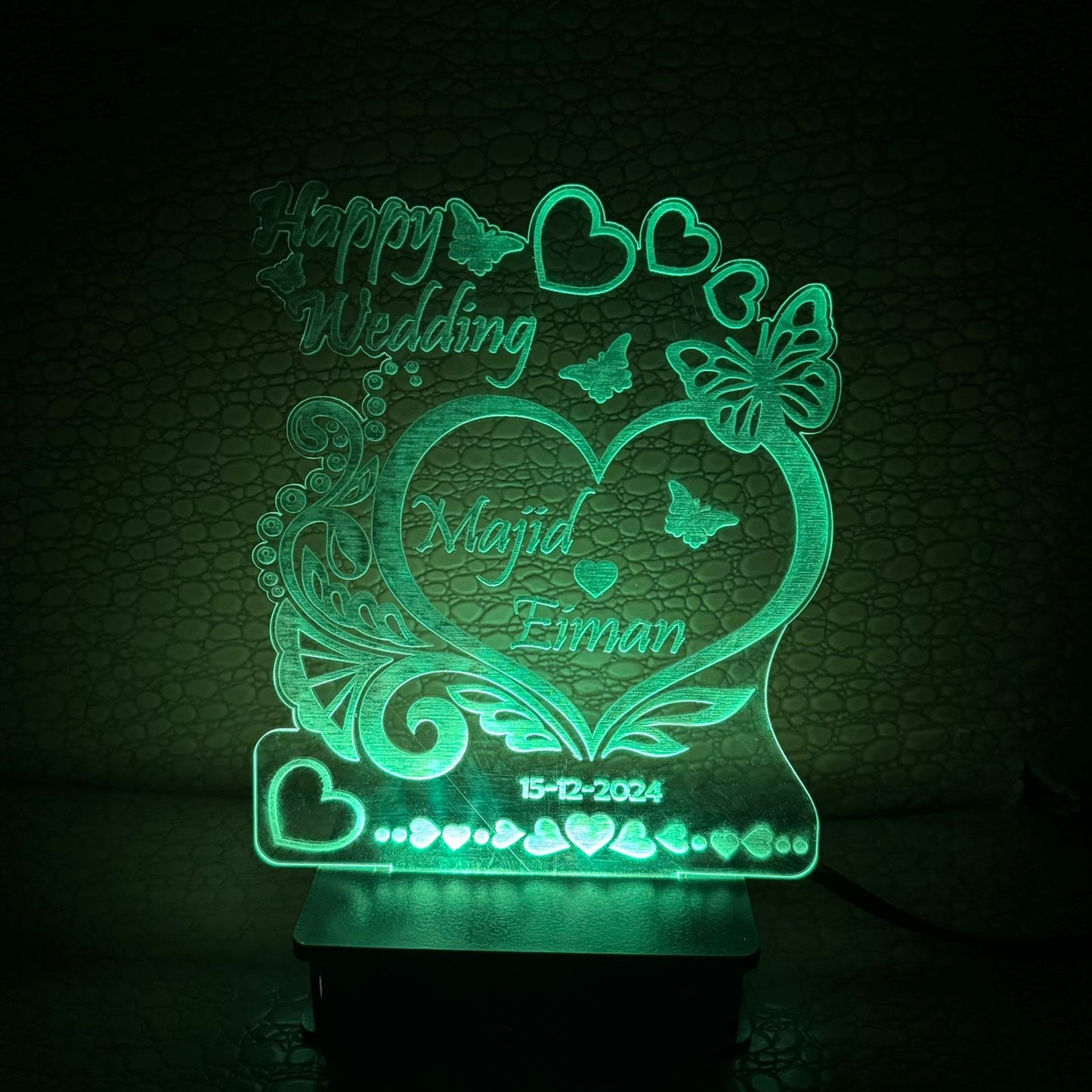 Happy Wedding Customised Illusion Lamp