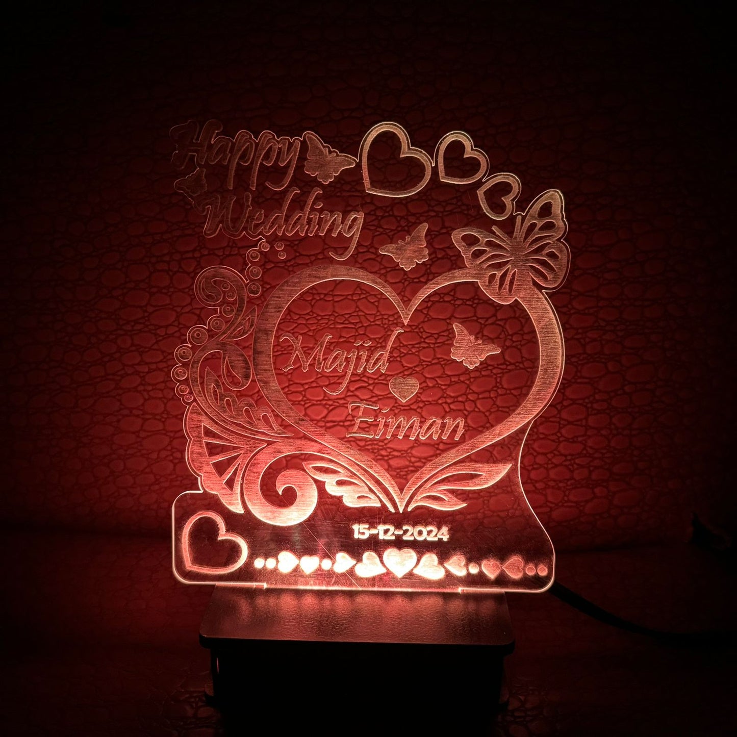 Happy Wedding Customised Illusion Lamp