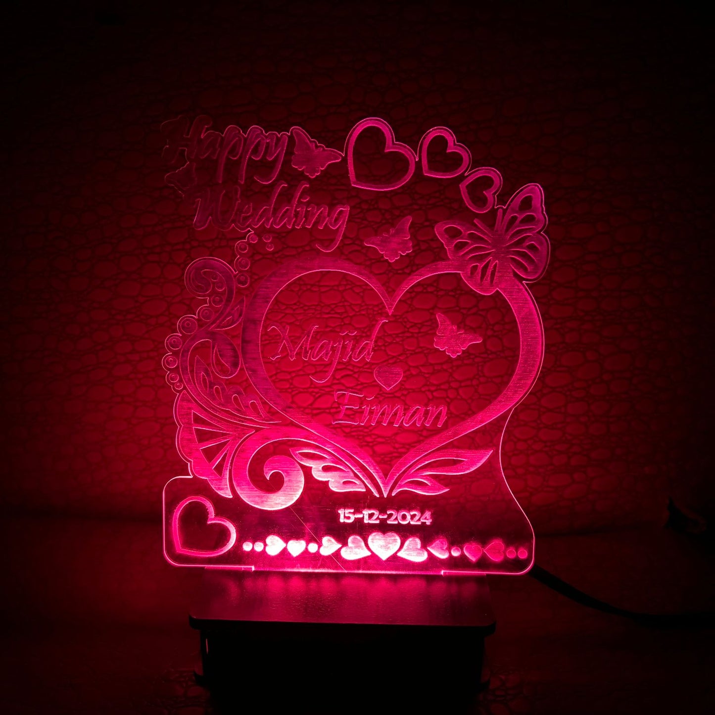 Happy Wedding Customised Illusion Lamp