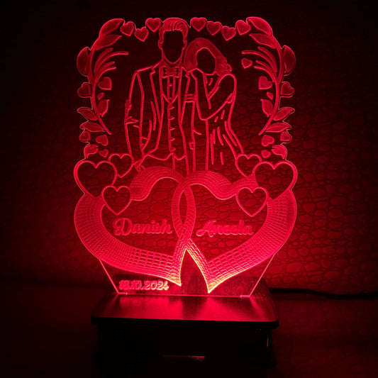 Couple Heart Customised Illusion Lamp