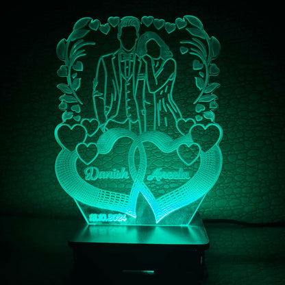 Couple Heart Customised Illusion Lamp