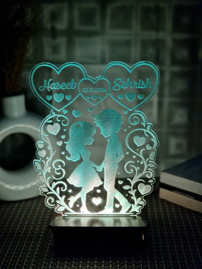 Young Couple Customised Illusion Lamp