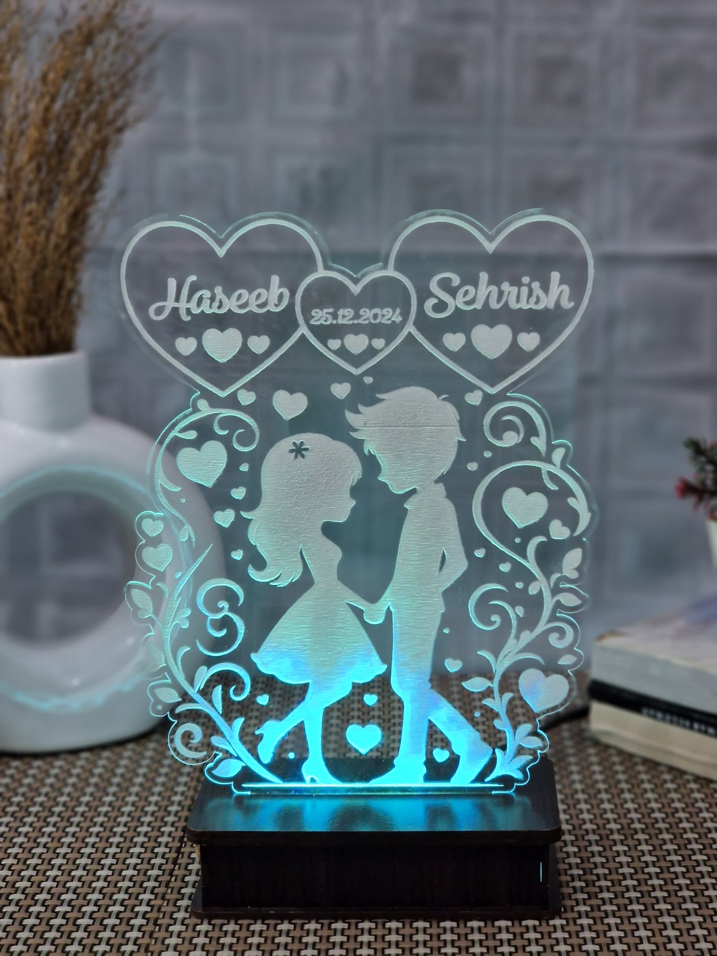 Young Couple Customised Illusion Lamp