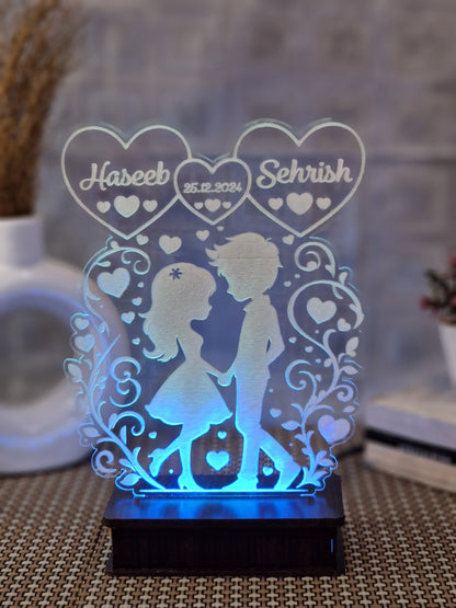 Young Couple Customised Illusion Lamp