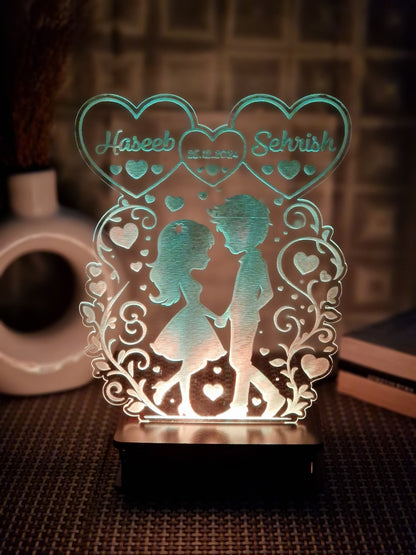 Young Couple Customised Illusion Lamp