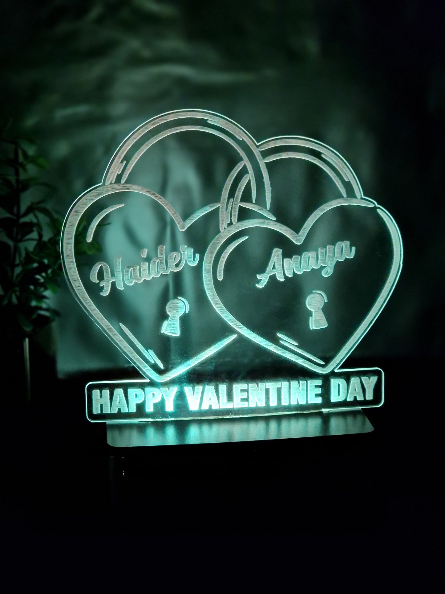 059-VALENTINE HEART LOCK CUSTOMIZED LAMP