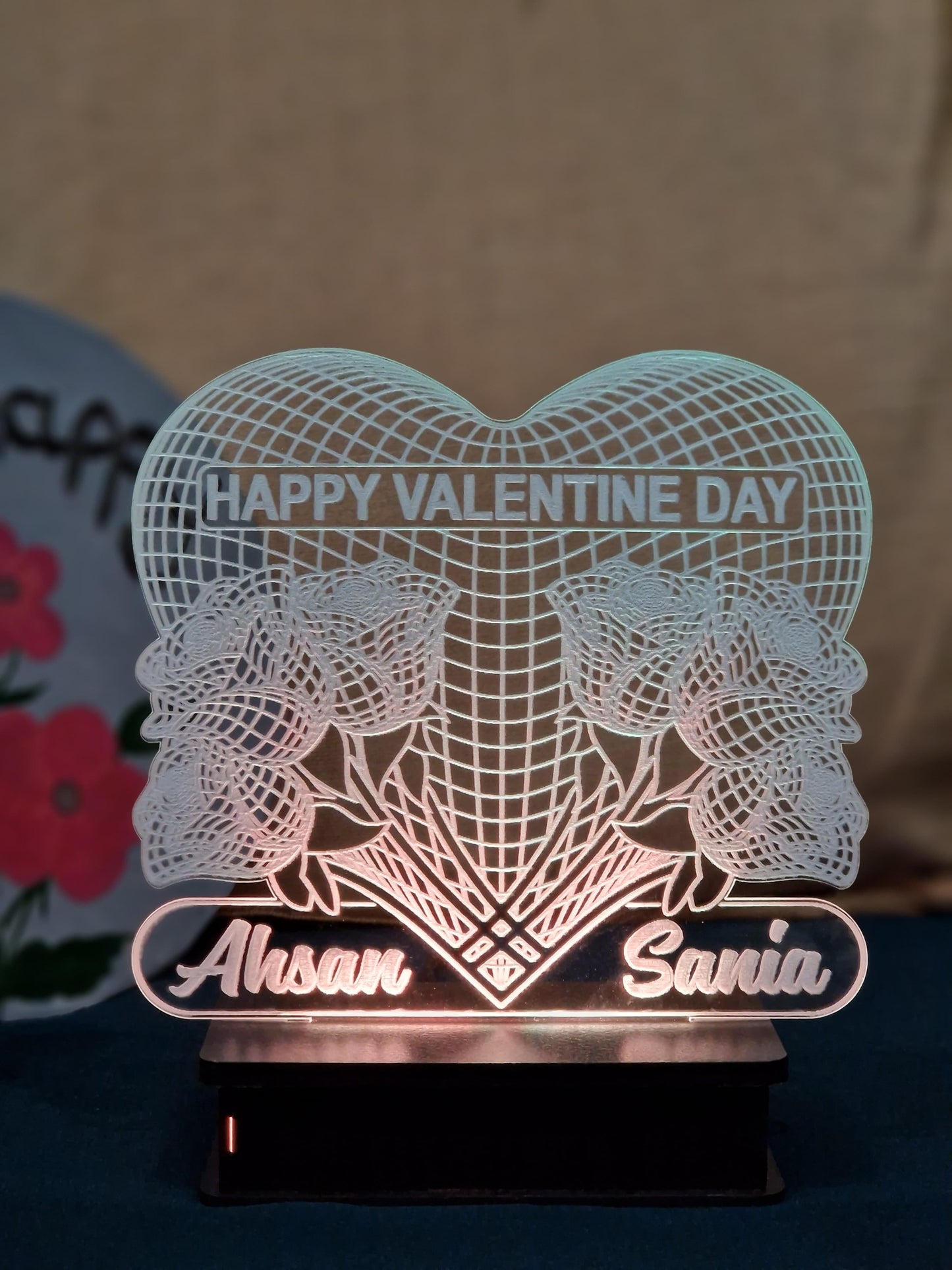 062- Flower VALENTINE CUSTOMIZED LAMP