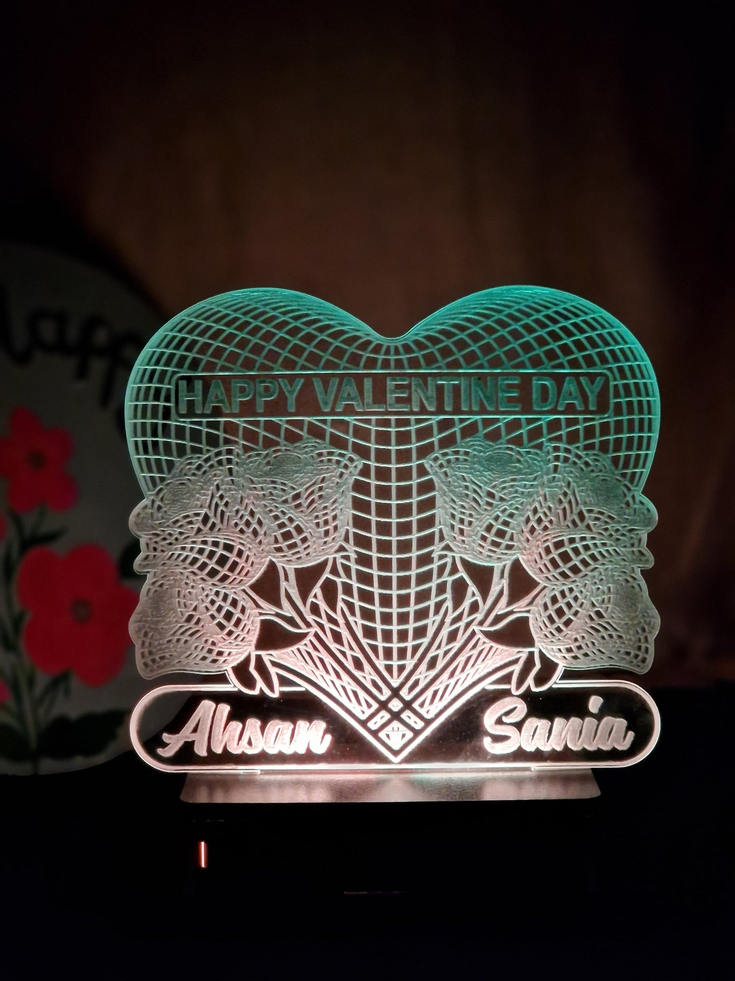 062- Flower VALENTINE CUSTOMIZED LAMP