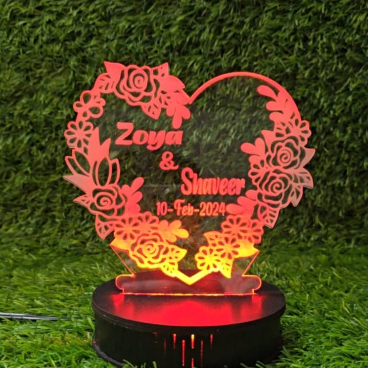 Flower Heart Customised Illusion Lamp