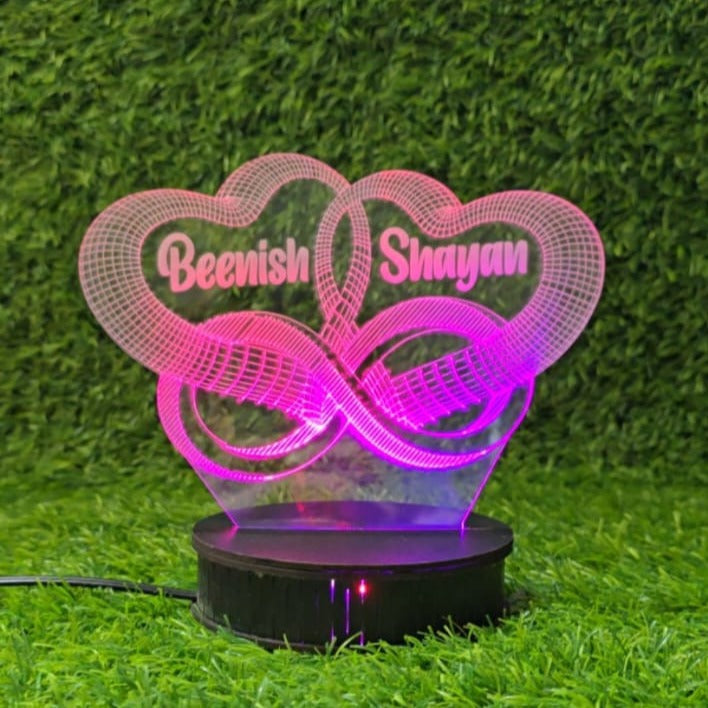 Infinity Heart Customised Illusion Lamp