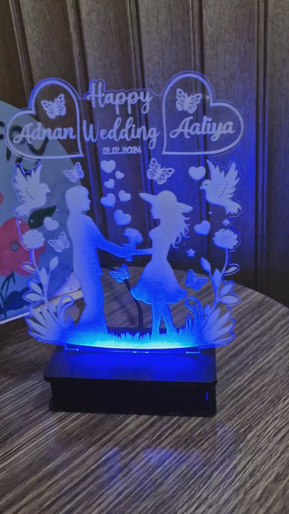 Young Couple Customised Illusion Lamp